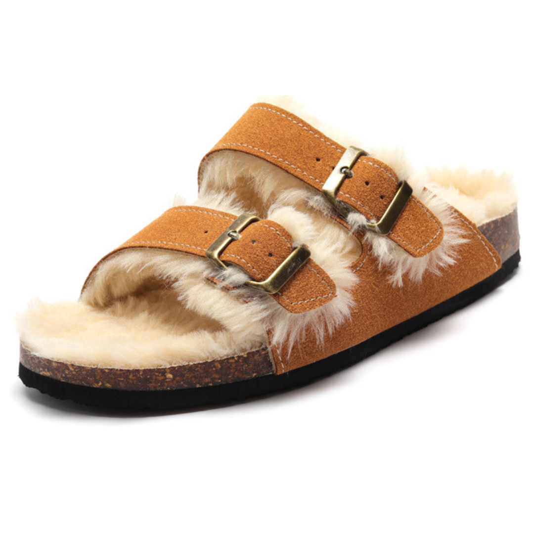 Sandália Birken Fleece - Caramelo