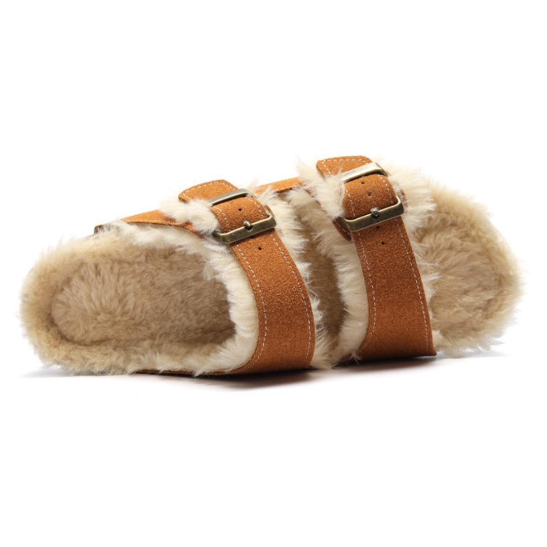 Sandália Birken Fleece - Caramelo