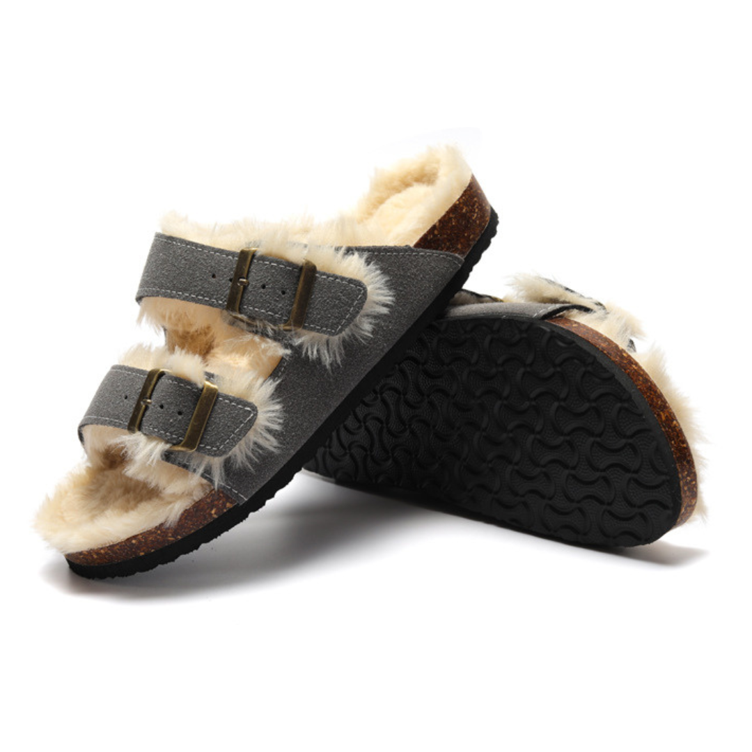 Sandália Birken Fleece - Cinza