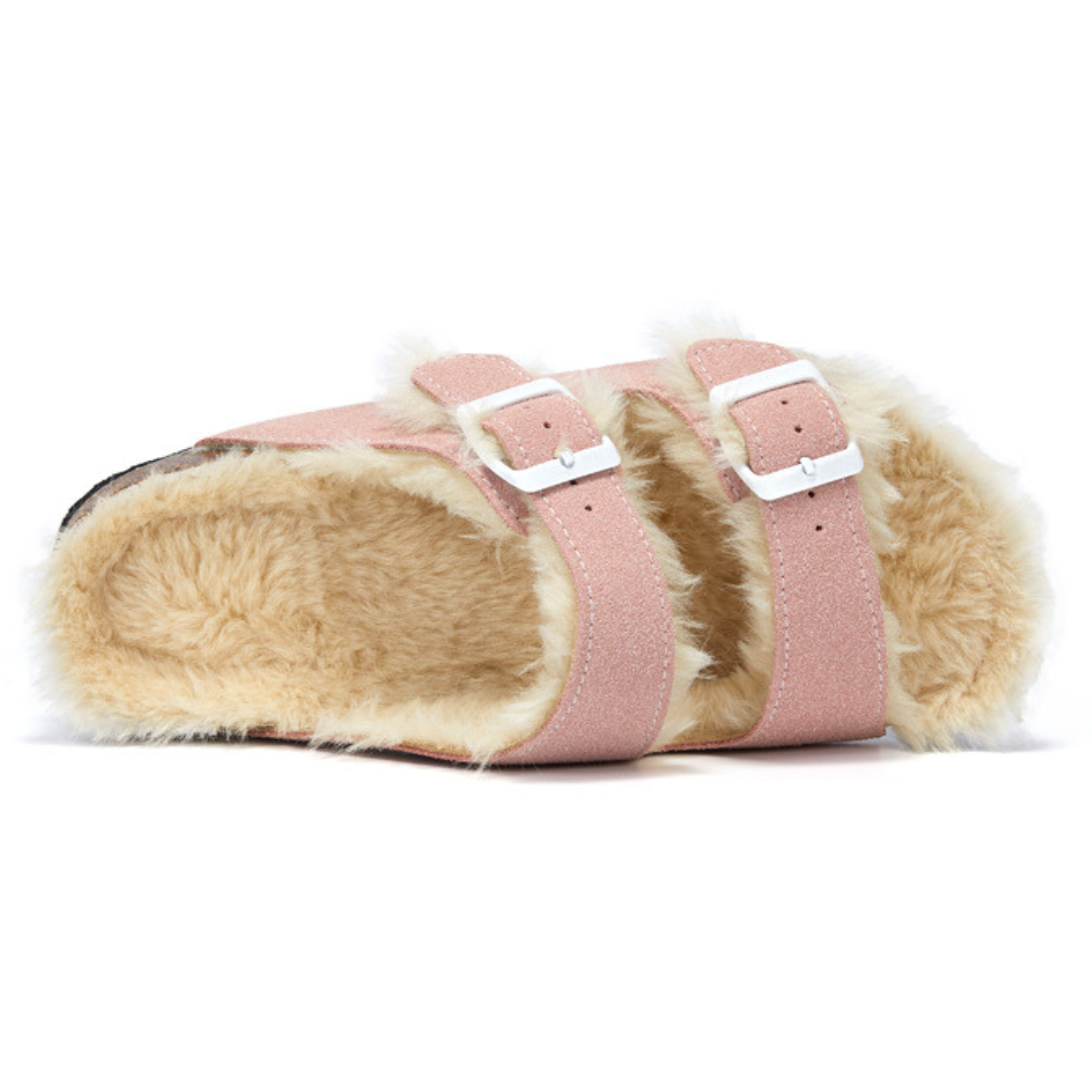 Sandália Birken Fleece - Rosa
