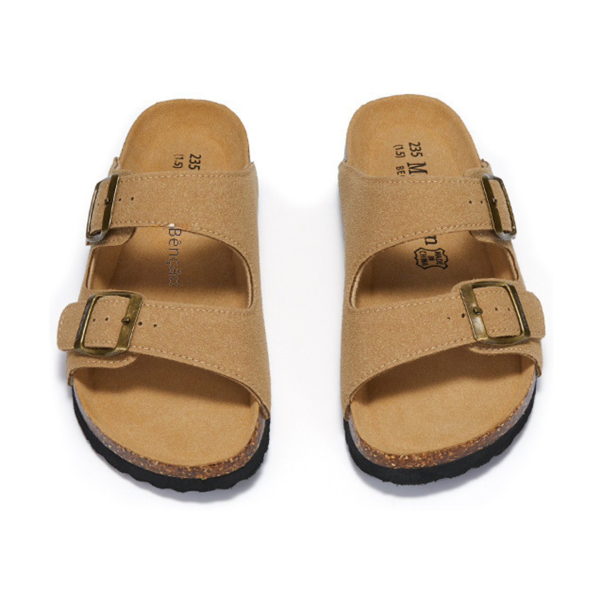 Sandália Birken Maibulun Camurça - Marrom Claro