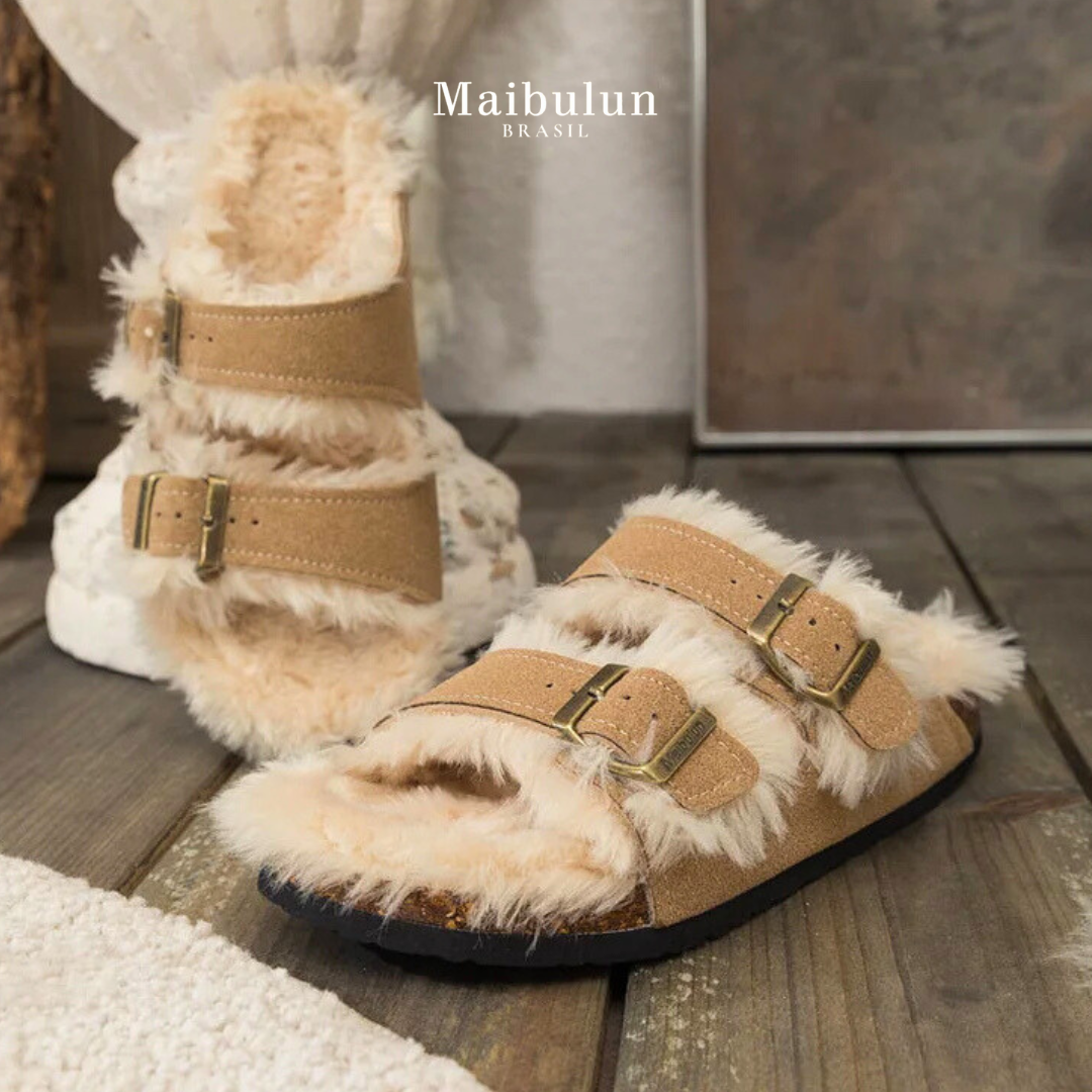 Sandália Birken Fleece - Areia