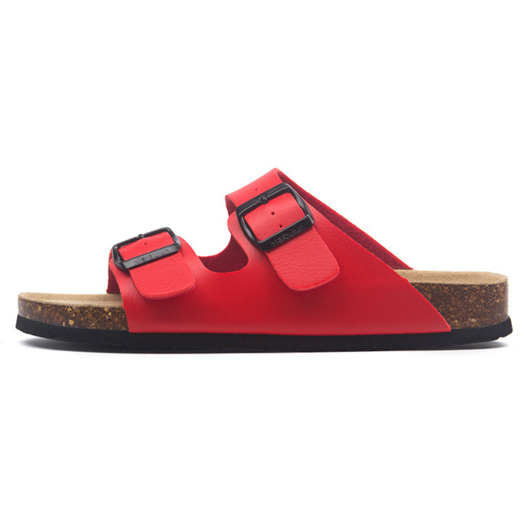 Sandália Birken Maibulun Couro - Vermelho